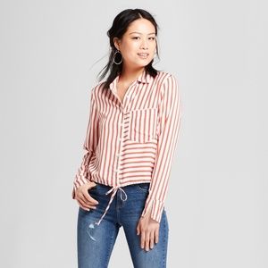 Soul Cake-Long Sleeve Tie Waist Shirt